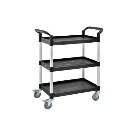 Global Industrial„¢ Service Cart W/3 Shelves, 550 Lb. Capacity, 26L X 17W X 39H, Black